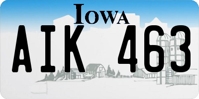 IA license plate AIK463