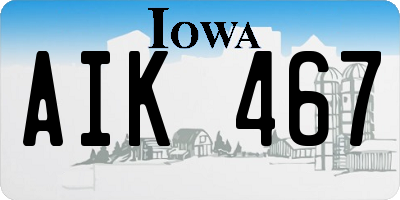 IA license plate AIK467