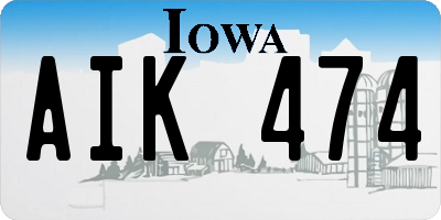 IA license plate AIK474
