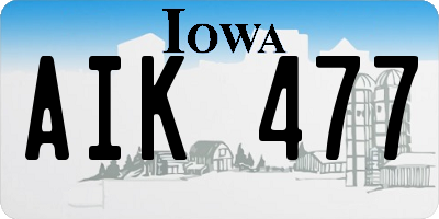 IA license plate AIK477