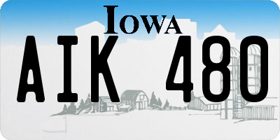IA license plate AIK480