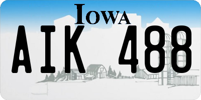 IA license plate AIK488
