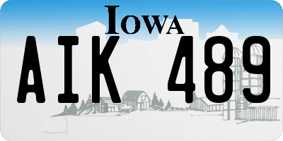 IA license plate AIK489