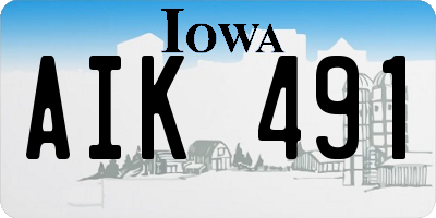 IA license plate AIK491