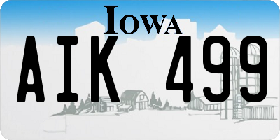 IA license plate AIK499