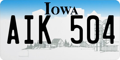 IA license plate AIK504
