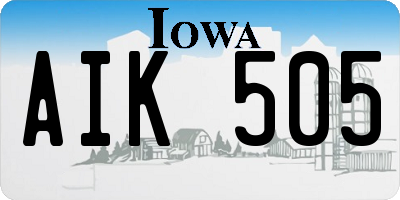 IA license plate AIK505
