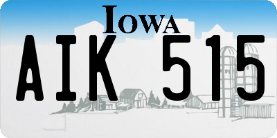IA license plate AIK515