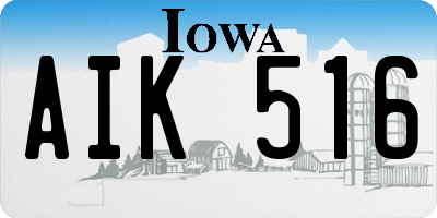 IA license plate AIK516