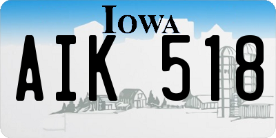IA license plate AIK518