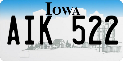 IA license plate AIK522