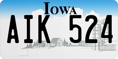 IA license plate AIK524