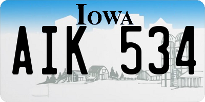 IA license plate AIK534
