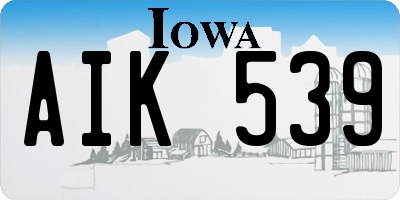 IA license plate AIK539
