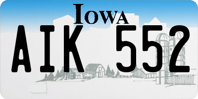 IA license plate AIK552