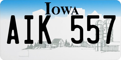 IA license plate AIK557