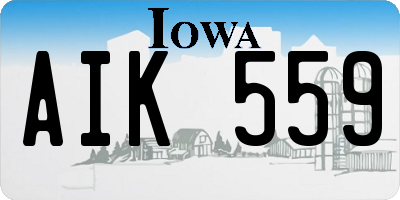 IA license plate AIK559