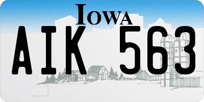 IA license plate AIK563