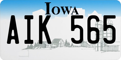 IA license plate AIK565
