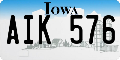 IA license plate AIK576