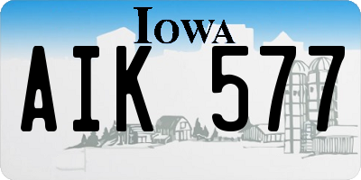 IA license plate AIK577