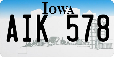 IA license plate AIK578