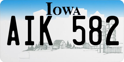 IA license plate AIK582