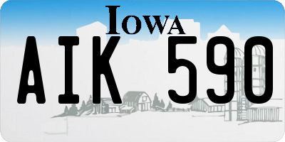 IA license plate AIK590