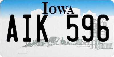 IA license plate AIK596