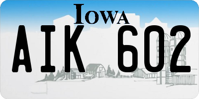 IA license plate AIK602