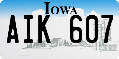 IA license plate AIK607
