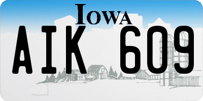 IA license plate AIK609
