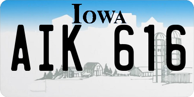 IA license plate AIK616