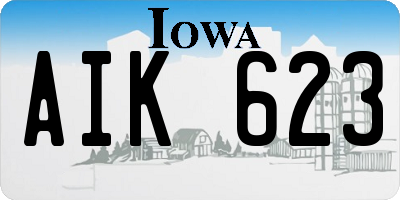 IA license plate AIK623