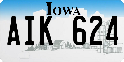 IA license plate AIK624