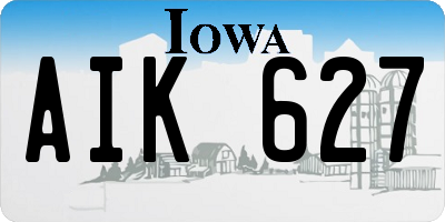 IA license plate AIK627