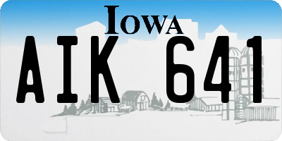 IA license plate AIK641