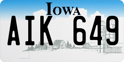 IA license plate AIK649