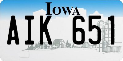 IA license plate AIK651