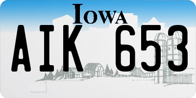IA license plate AIK653