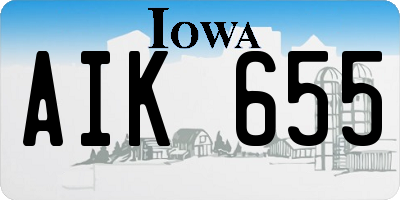 IA license plate AIK655