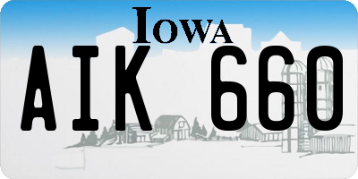 IA license plate AIK660