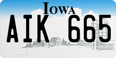 IA license plate AIK665