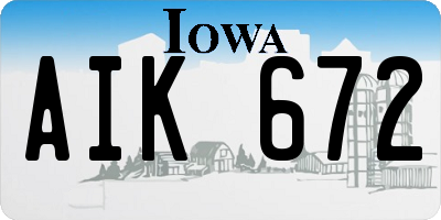 IA license plate AIK672