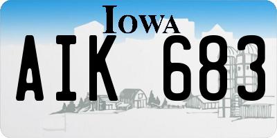 IA license plate AIK683