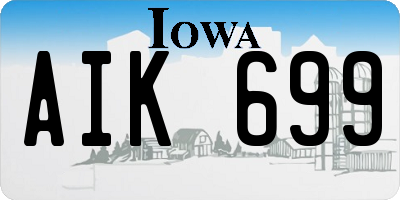 IA license plate AIK699