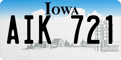 IA license plate AIK721