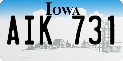 IA license plate AIK731