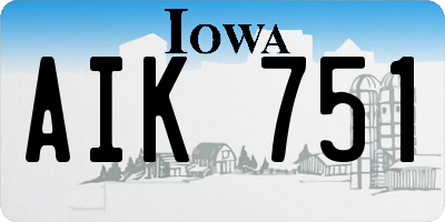 IA license plate AIK751