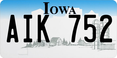 IA license plate AIK752
